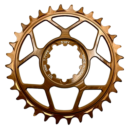 5Dev T-Type 3-Bolt Chainring 3mm Offset 30t Kashima