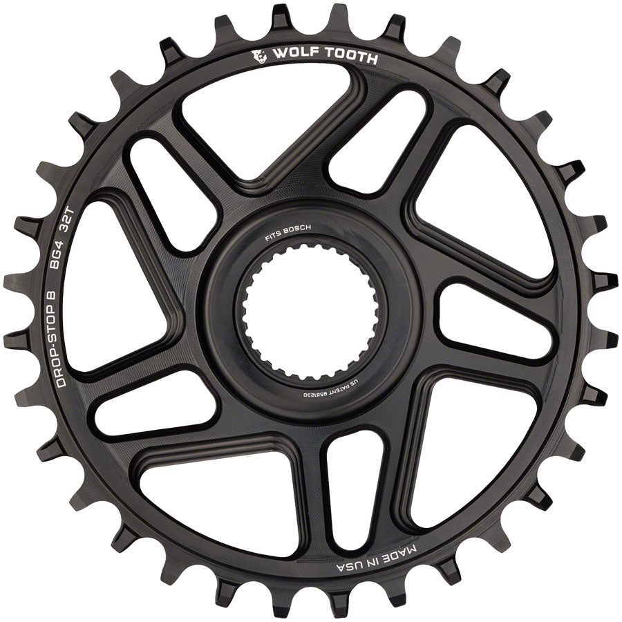 Wolf Tooth Bosch Gen 4 Direct Mount Chainring - Drop-Stop B 32t Black
