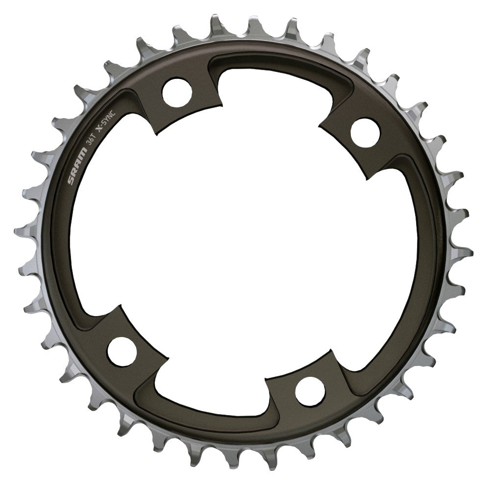 SRAM 107mm BCD x 4-Bolt 1x12-Speed X-Sync Road Chainring - 38t, Blast Black