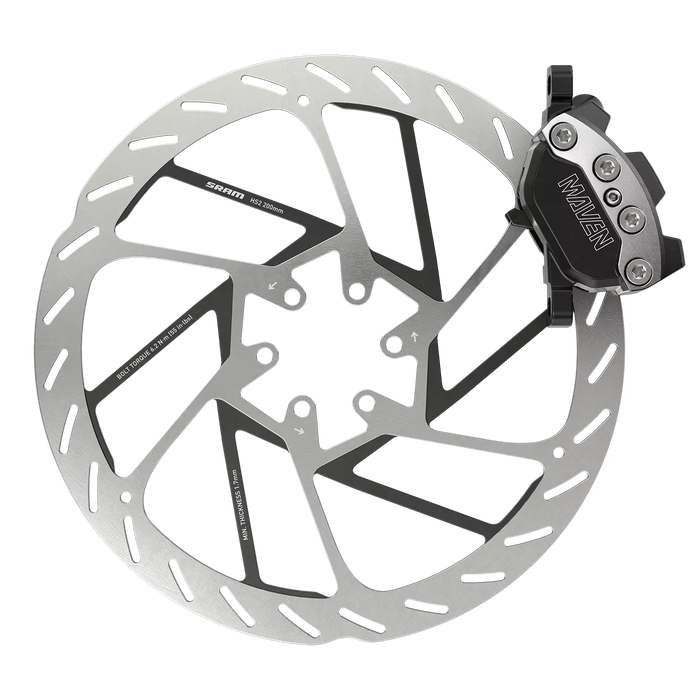 SRAM Maven Ultimate Stealth Disc Brake and Lever - Front, Post Mount, 4-Piston, Carbon Lever, Titanium Hardware, Black/Silver, A1