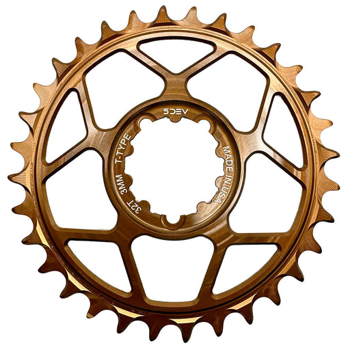 5Dev T-Type 3-Bolt Chainring 3mm Offset 32t Kashima