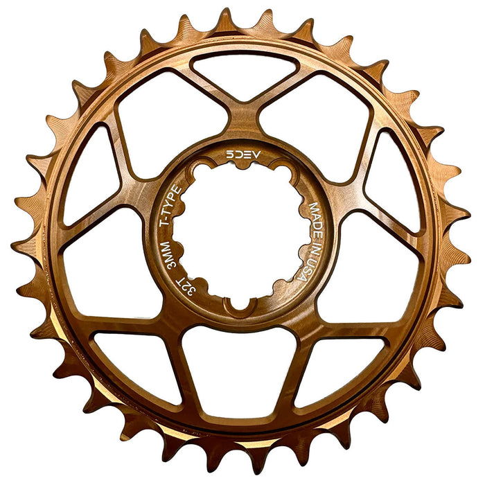 5Dev T-Type 3-Bolt Chainring 3mm Offset 32t Kashima