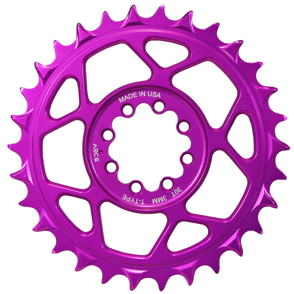 5Dev T-Type 8-Bolt Chainring 3mm Offset 32t Purple